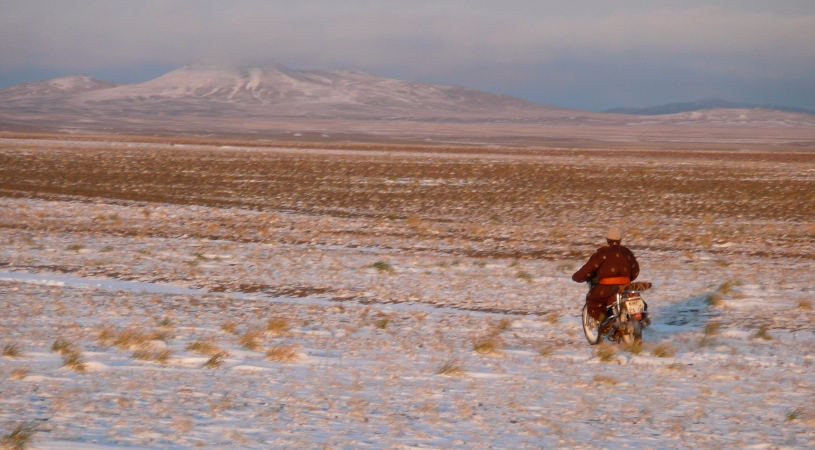 Man on motorcycle